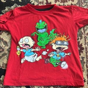 Red Rugrats Cartoon Tee Short Sleeve